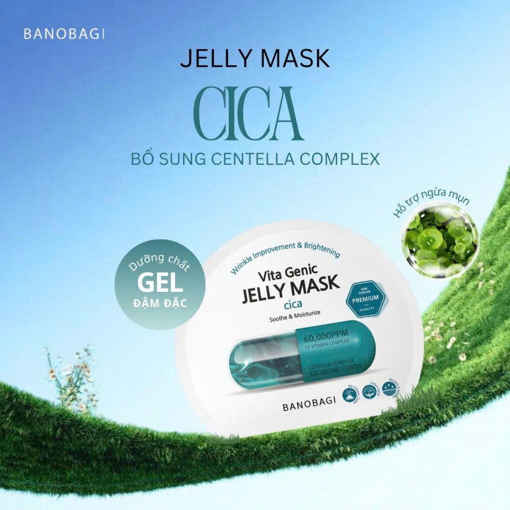[TẶNG 5 NẠ NGỦ] Hộp 10 Miếng Mặt nạ Banobagi Vita Genic Jelly và Stem Cell Chăm sóc da dưỡng sáng Hàn Quốc Chính Hãng | BigBuy360 - bigbuy360.vn