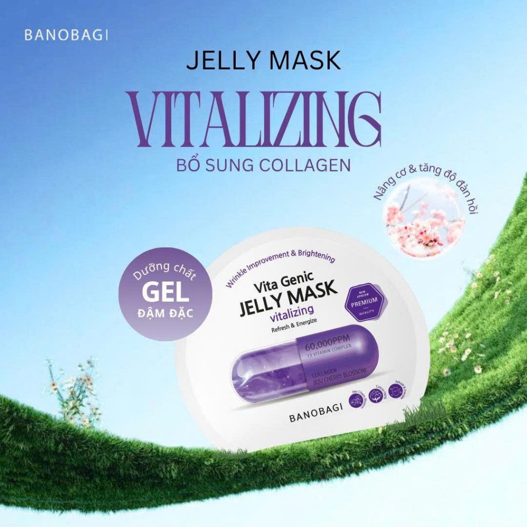 [TẶNG 5 NẠ NGỦ] Hộp 10 Miếng Mặt nạ Banobagi Vita Genic Jelly và Stem Cell Chăm sóc da dưỡng sáng Hàn Quốc Chính Hãng | BigBuy360 - bigbuy360.vn