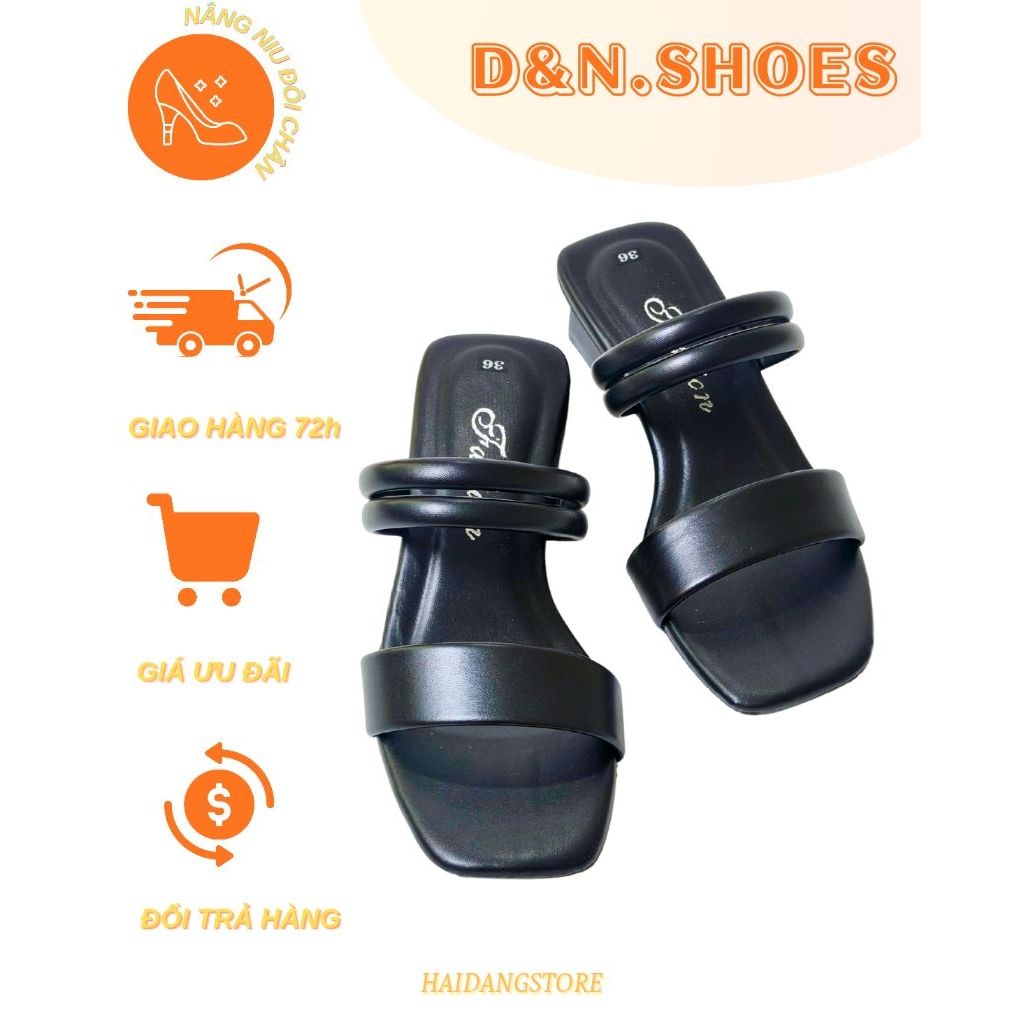 Dép nữ thời trang, Cao gót 3P sandal. D&N Shoes