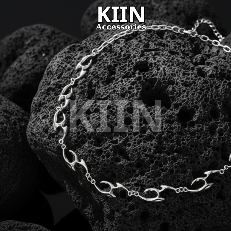Dây chuyền hép titan phong cách hip-hop thời trang Hong Kong dành cho nam và nữ - Vòng Cổ Texture