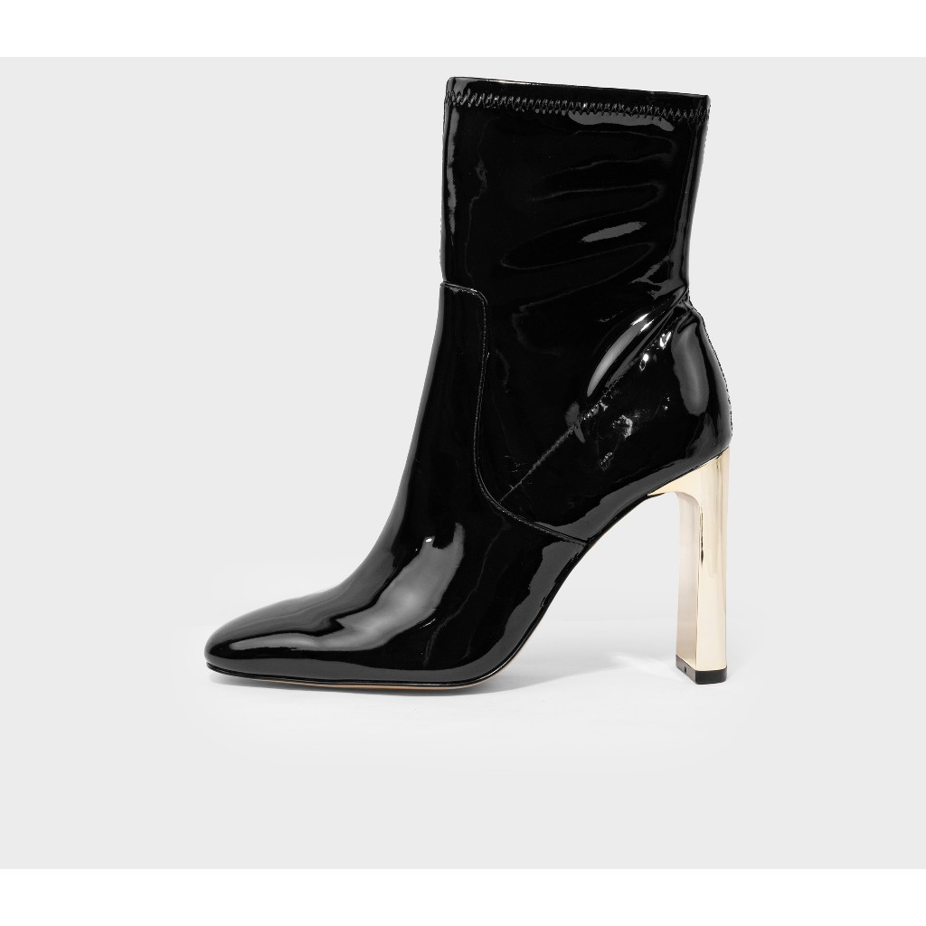 Boots Lửng Cao Gót Aldo (đen bóng gót vàng) Chính Hãng Lẻ Size