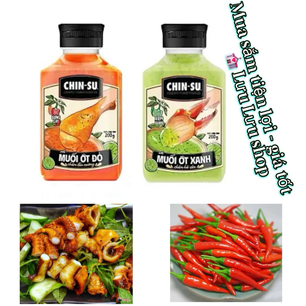 Bộ 2 chai sốt muối ớt xanh / đỏ Chinsu chai 200g