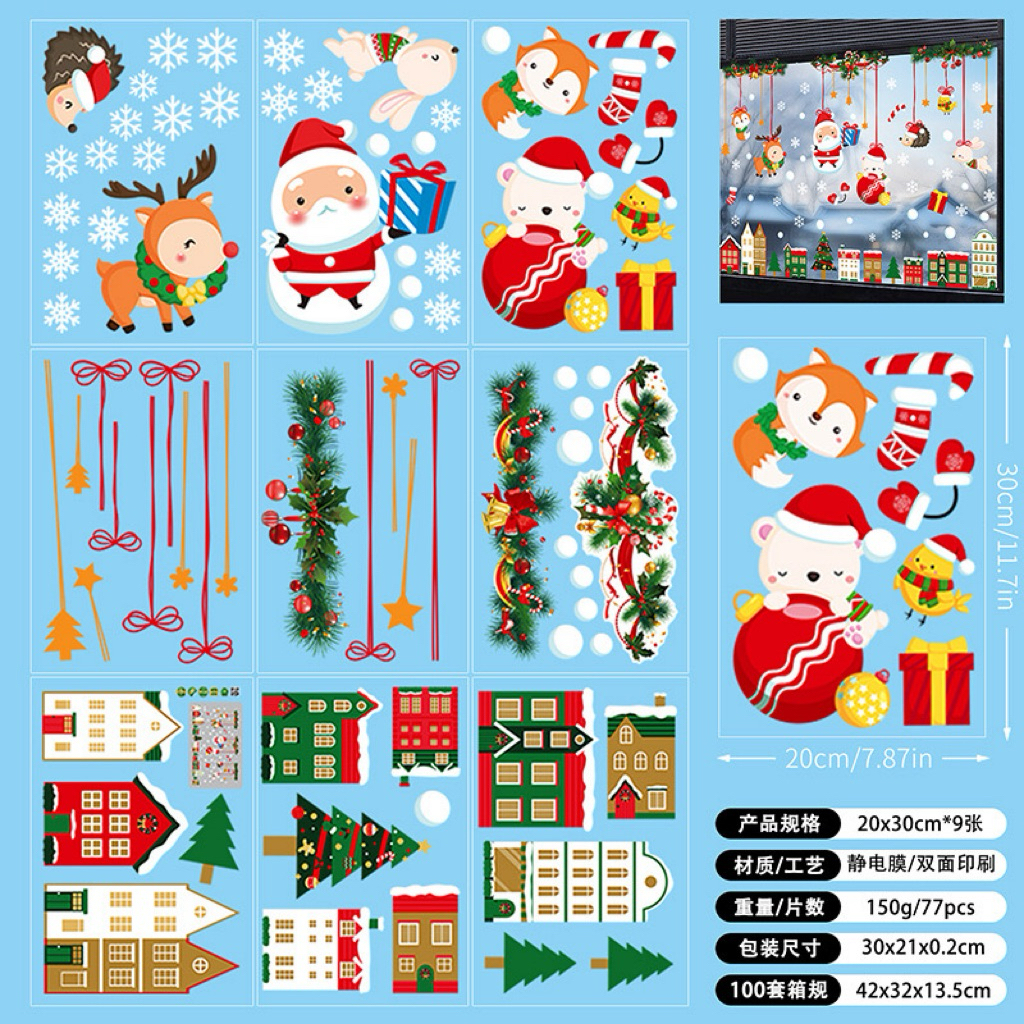 Decal Noel 2025 -decal giáng sinh 2025, decal trang trí noel 2025 trang trí cửa kính