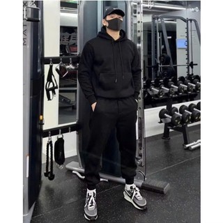 Bộ Nỉ Hoodie Mũ 2 Lớp Áo Kèm Quần Nỉ Trơn Basix Sành Điệu Lịch Sự, Chất Liệu Nỉ Ngoại Dày Dặn ẤM Mùa Đông