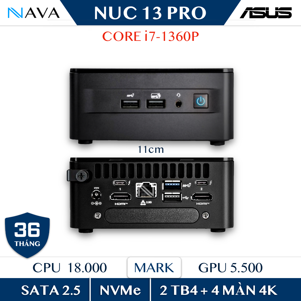 Mini PC Intel NUC 13 Pro DDR4 NVMe WiFi6E Canyon NUC13ANHi7 Xuất 8K WiFi 6E Thunderbolt 4 | BigBuy360 - bigbuy360.vn