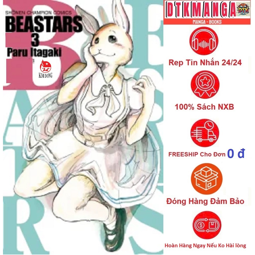 Truyện Tranh - Beastars lẻ tập 1 2 3 4 5 6 7 8 9 10 - Nxb Kim Đồng