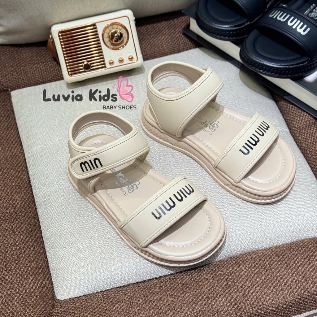 Dép sandal quai hậu bé gái cao cấp đế cao thiết kế basic Luvia Kids 17LK