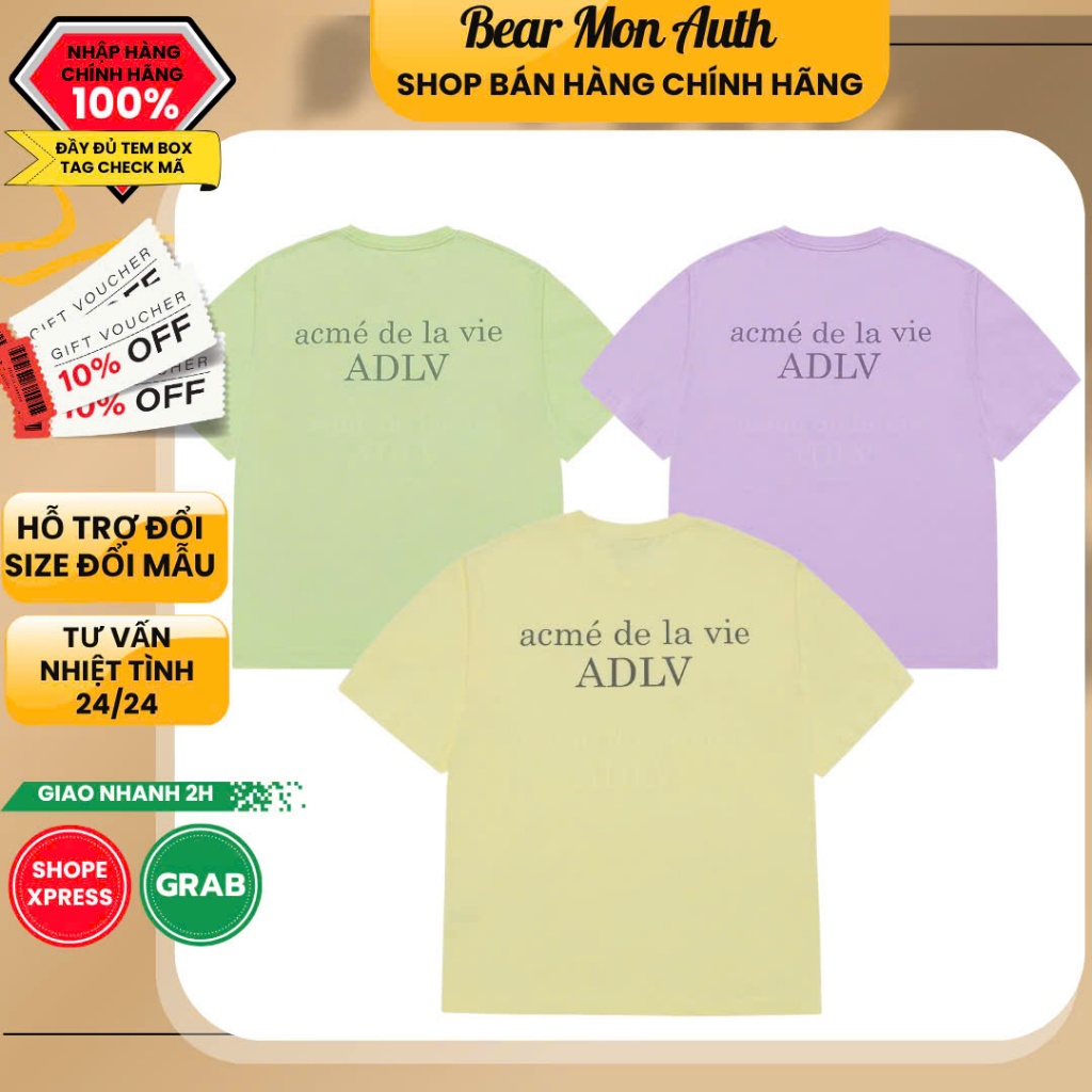 Áo Phông ADLV Basic Logo Season 3 Vàng Nhạt / Tím / Xanh