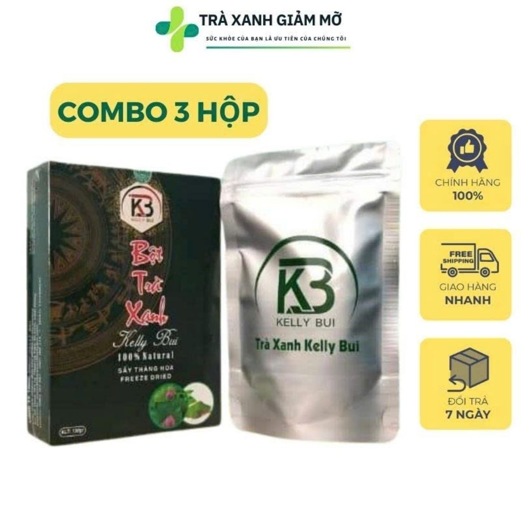 BỘT TRÀ XANH KELLY_BUI ( COMBO 3 HỘP GIÁ SỈ )