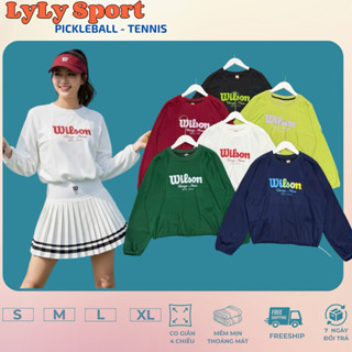   PICKLEBALL  Áo thể thao nữ áo dài tay wil.son chuyên tập pickleball tennis cầu lông aerobic gym 
