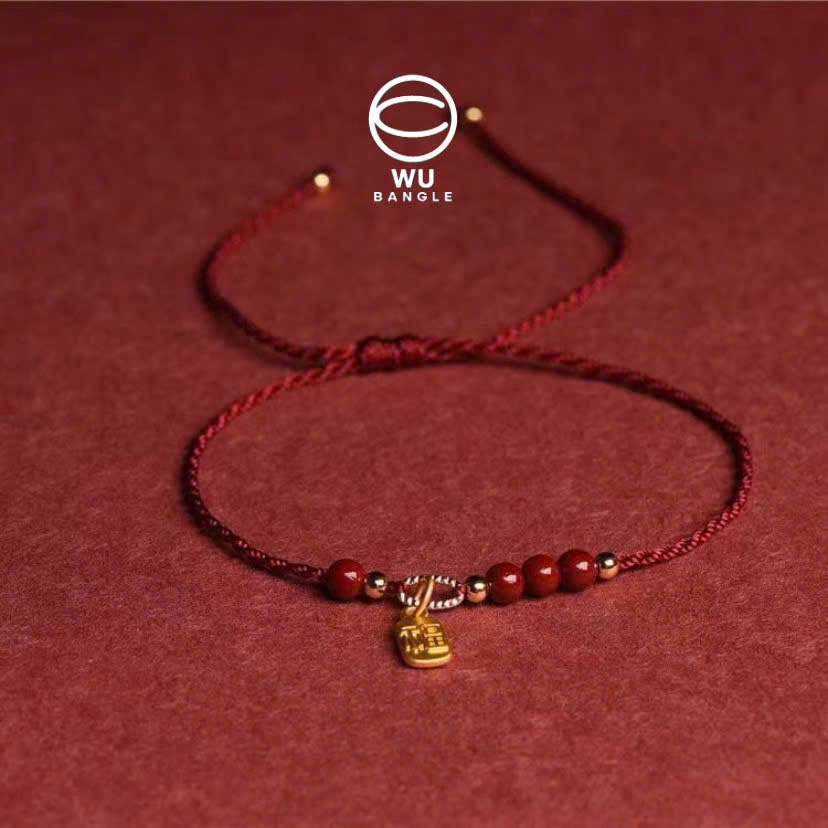 LẮC CHÂN CHỈ ĐỎ CHU SA KHÓA BÌNH AN | WU BANGLE