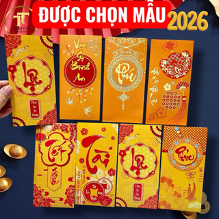 MẪU MỚIBao lì xì 2026 Xấp 10 Bao Lì Xì Màu Vàng -Đỏ Sang Trọng Câu Kèm Câu Chúc Ý Nghĩa 