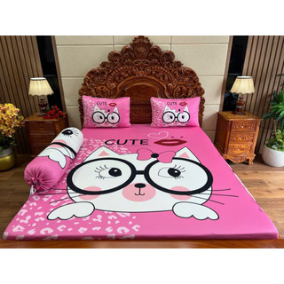 BỘ GA GỐI THUN LẠNH 5D NHIỀU MẪU KITTY, SIÊU NHÂN, GẤU DÂU
