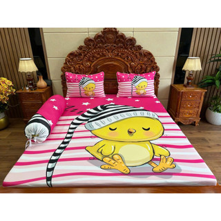 BỘ GA GỐI THUN LẠNH 5D NHIỀU MẪU KITTY, SIÊU NHÂN, GẤU DÂU