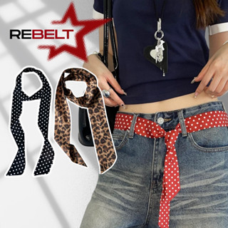 Khăn lụa REBELT đa năng choàng cổ, làm thắt lưng hoạ tiết beo, chấm bi, sọc phụ kiện thời trang KL001
