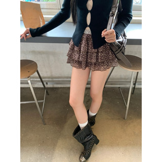  Chân váy ngắn nữ xoè tầng hoạ tiết da báo - Váy ngắn kèm quần bảo hộ phong cách Hàn   E_CV10   