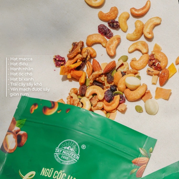Granola siêu hạt ngũ cốc sấy mật ong không đường túi 400g Tây Nguyên Food