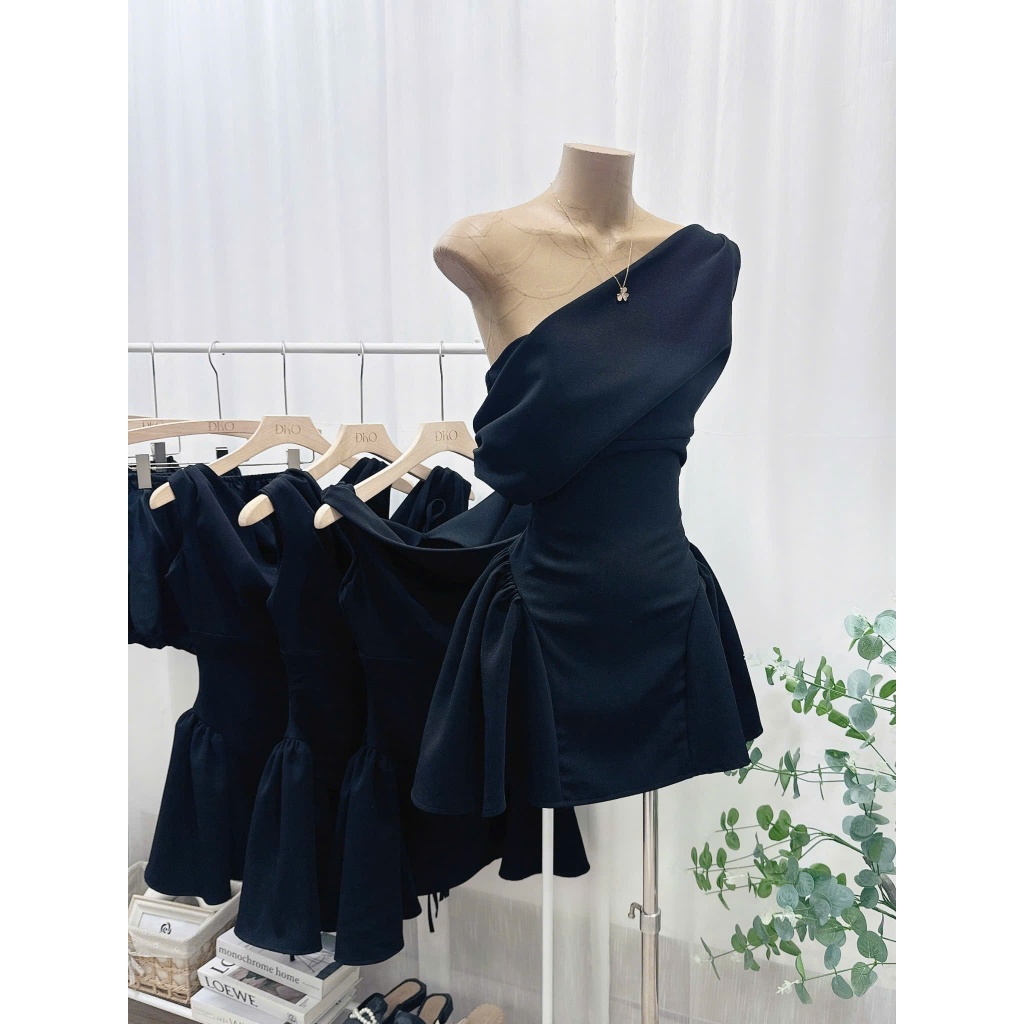 Đầm dự tiệc lệch vai dáng xòe sang trọng Vie Dress | BigBuy360 - bigbuy360.vn