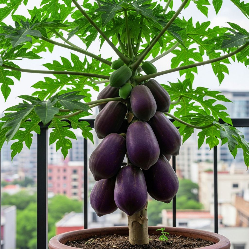 2 cây đu đủ tím cây con tốt
