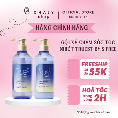 Set gội xả chăm sóc tóc nhiệt TRUEST BY S FREE Acid & Heat Care Shampoo & Treatment 480ml Nhật Bản
