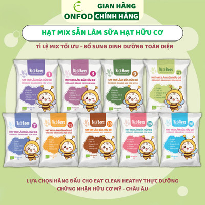 Hạt mix sẵn làm sữa hạt hữu cơ Biobees ONFOD cho bé ăn dặm người ăn eat clean healthy