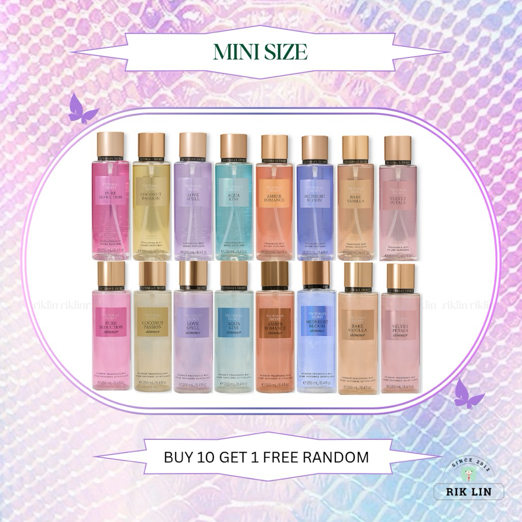 Nhiều mùi AMBER ROMANCE|VELVET PETALS |RUSH |BARE VANILLA - Xịt Thơm Body Mist V.S USA