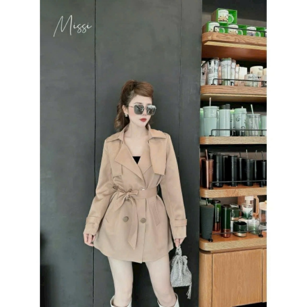 [A0.263] Áo Khoác Vest Mangto Khuy Đồng Kèm Đai 5 Màu Hàng 2 Lớp Dày Dặn | BigBuy360 - bigbuy360.vn