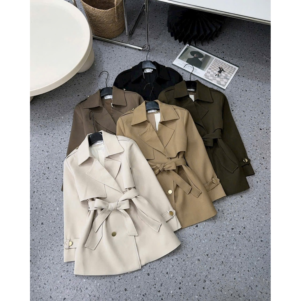 [A0.263] Áo Khoác Vest Mangto Khuy Đồng Kèm Đai 5 Màu Hàng 2 Lớp Dày Dặn | BigBuy360 - bigbuy360.vn