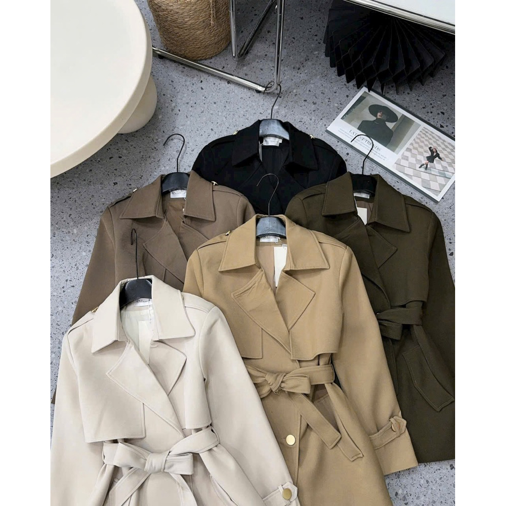 [A0.263] Áo Khoác Vest Mangto Khuy Đồng Kèm Đai 5 Màu Hàng 2 Lớp Dày Dặn | BigBuy360 - bigbuy360.vn