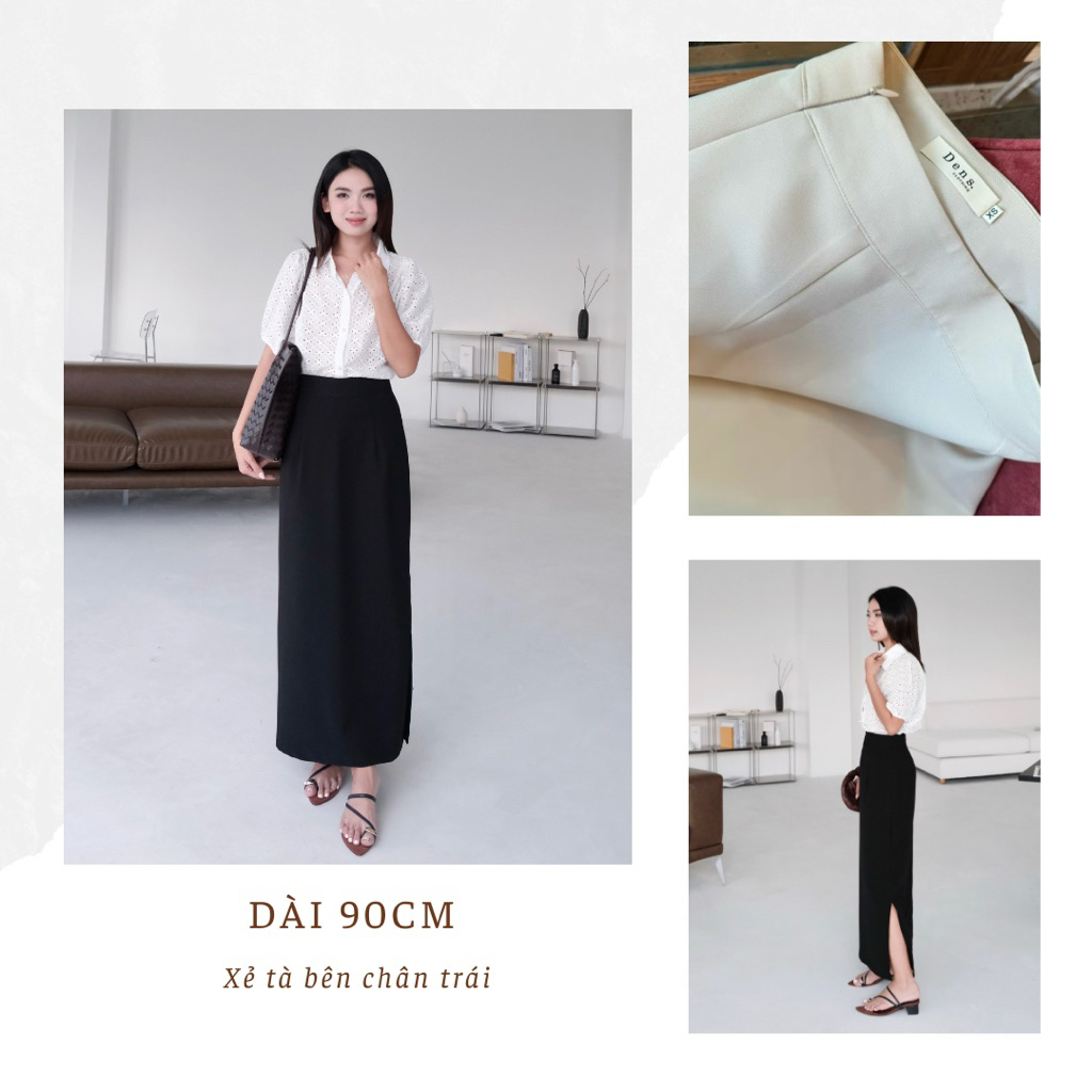 Chân váy dáng xuông dài 90cm đa phong cách dễ phối đồ