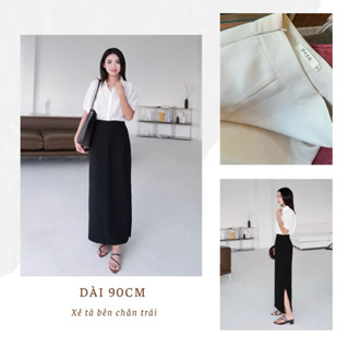 Chân váy dáng xuông dài 90cm đa phong cách dễ phối đồ