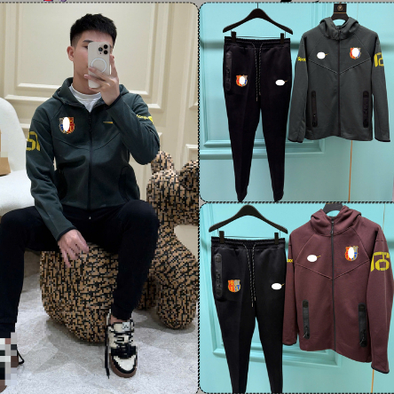 Bộ Nỉ Hoodie Nam Tech Thêu Lo.Go Barca Siêu Nét - Set Quần Áo Dài Tay Nỉ Nam Hàng Quảng Châu
