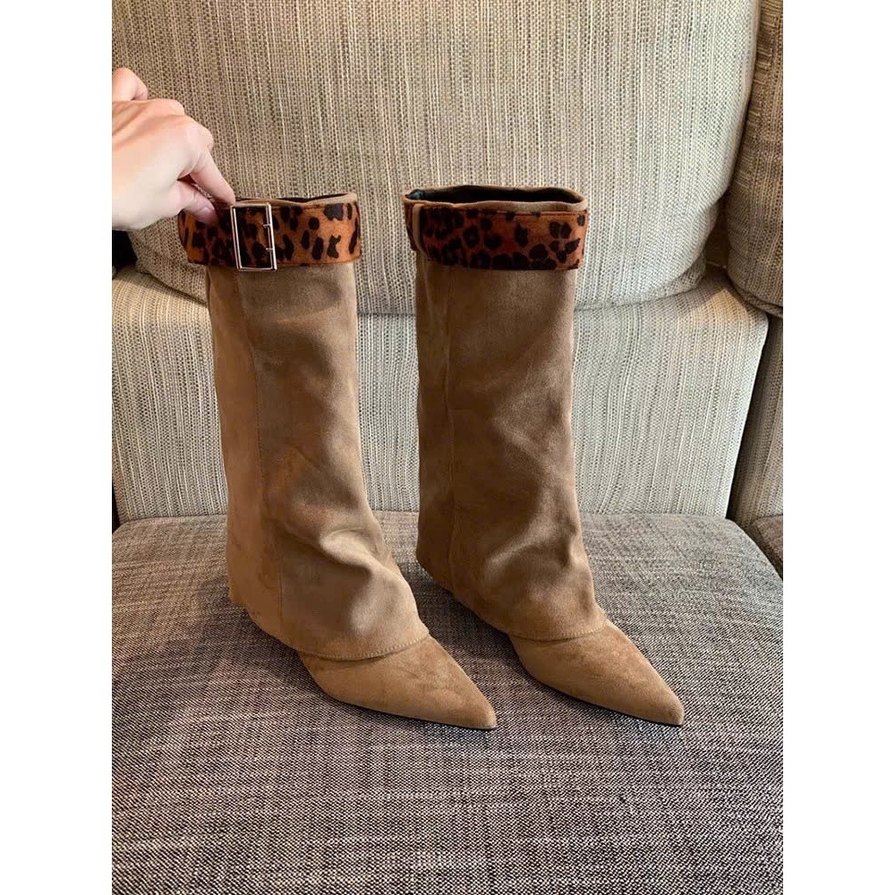 Bốt nữ mũi nhọn thời trang da lộn cao cấp 2025 fullbox Jabel | BigBuy360 - bigbuy360.vn