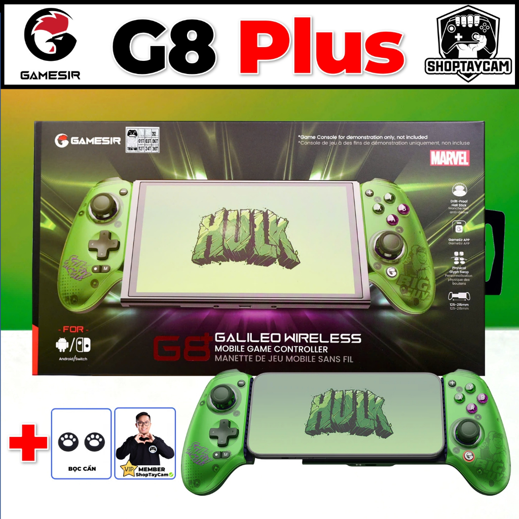 Tay Cầm Gamesir G8 Plus Hulk - Tay Cầm Chơi Game Điện Thoại  Không Dây Cho Android, IOS, Switch, PC