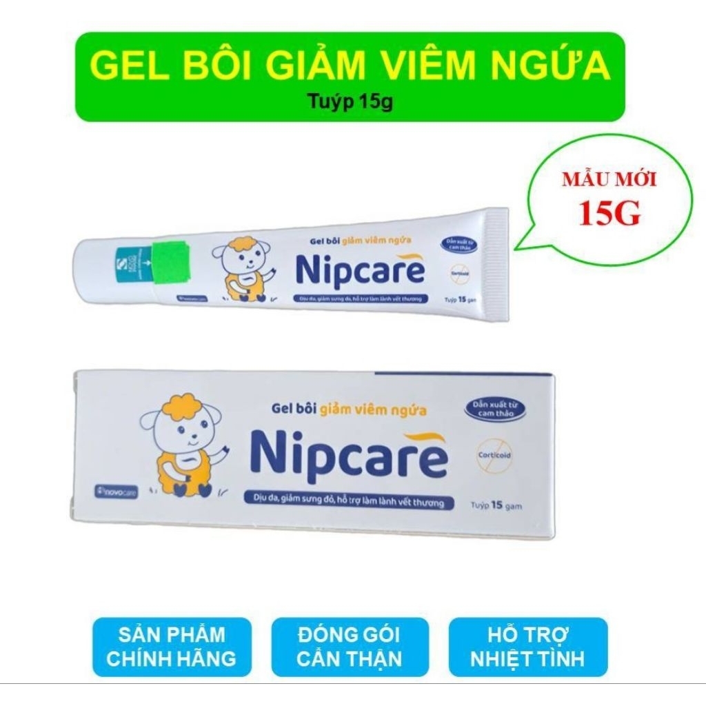 Gel bôi giảm viêm ngứa Nipcare 15g