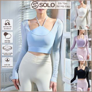  Áo Tập Yoga Gym PILATES Ôm Body Dài Tay Thể Thao Nữ Thun Poly Co Giãn Thoáng Mát 5657 SoloSportswear 