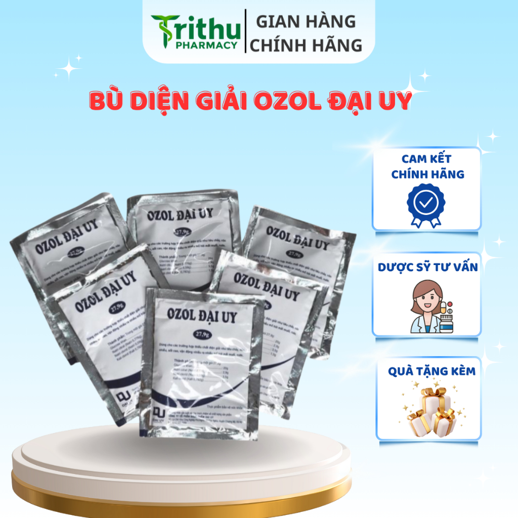 Bù Diện Giải OZEROL Trắng Đại Uy (27,9g) - Bột Bù Nước Và Điện Giải