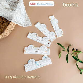  Set 2 Che Thóp Tai Gấu Hãng Boona - Băng Đô Chất Liệu Bamboo Silk Pettit Mềm Mát Cho Bé Sơ Sinh GKS198 