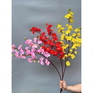 ( Tết 2026 ) Sỉ combo 5-10 cành hoa đào,hoa mai giả trang trí Tết hàng chuẩn