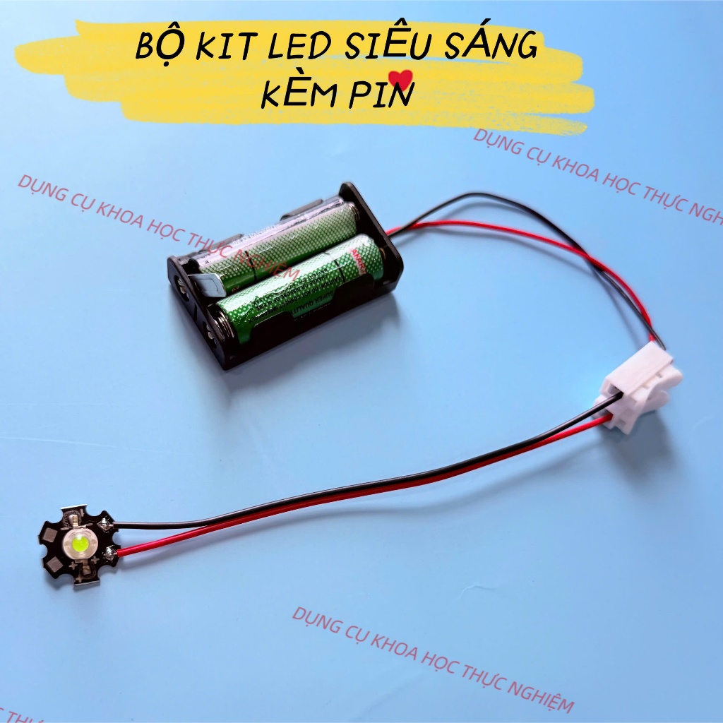 Bộ Kit Led Siêu Sáng 3V 6V, Kit Led Học Stem, Mô Hình Điện Đơn Giản, Thí Nghiệm Vật Lý KH0610