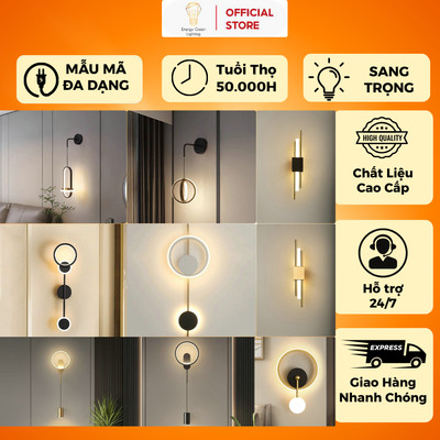 [ Nhiều Mẫu ] Đèn Tường Decor Trang Trí Energy Green Lighting Phòng Khách - Phòng Ngủ Thiết Kế Bắc Âu Tối Giản SangTrọng