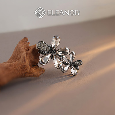 Kẹp tóc nữ Eleanor Accessories thiết kế đính đá hình hoa kẹp tóc mái phụ kiện tóc 10670
