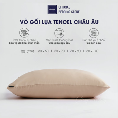 [Nhiều màu] Vỏ gối Tencel Châu Âu cao cấp Changmi Bedding siêu mềm mượt và mát lạnh - 1 chiếc