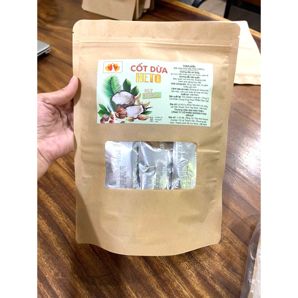 [FREESHIP] 1 Hộp 10 gói Cốt Dừa Keto Nguyên Chất 100% - Sản phẩm dùng kết hợp khi Keto giảm cân