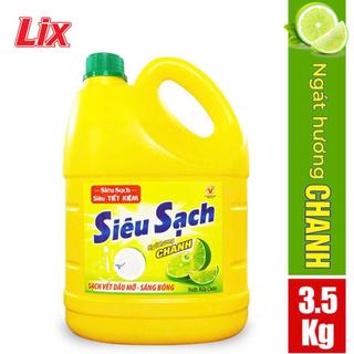 Nước rửa chén lix siêu sạch hương chanh 3.5kg ns351