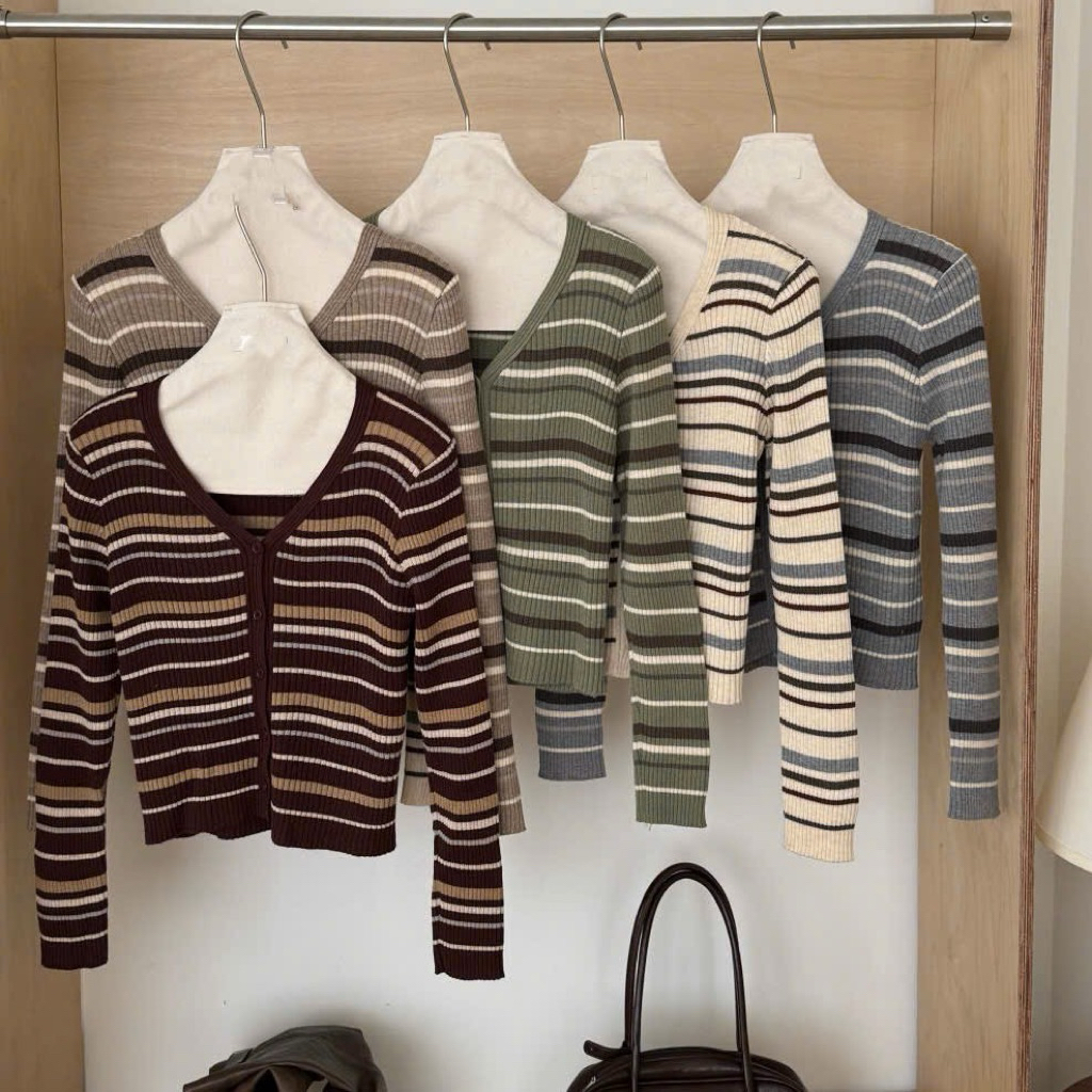 Áo June cardigan kẻ ngang