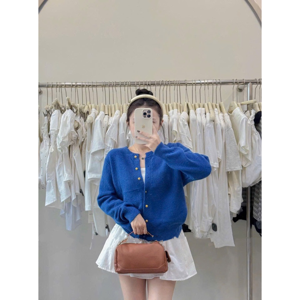 (Sẵn hàng QC L1 GIAO NGAY) Áo cardigan len xù mác EGG cúc đồng basic dày dặn tone màu pastel cho mùa đông - Dành cho nữ | BigBuy360 - bigbuy360.vn