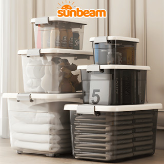  Hộp Nhựa Cỡ Lớn Đựng Đồ Đa Năng Có Nắp Đậy Kín Chống Bụi SUNBEAM Thùng Nhựa Trong Suốt Cứng Cáp 