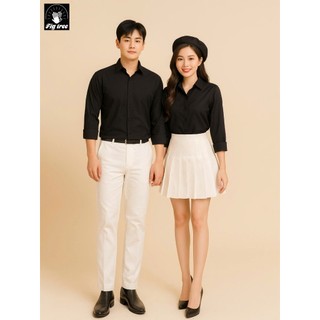 Áo Sơ Mi Nam Fig Tree  Màu Đen Cool Ngầu Cho Nam, Áo Sơ Mi Chất Cotton, Hàng Thiết Kế Size 40-110kg