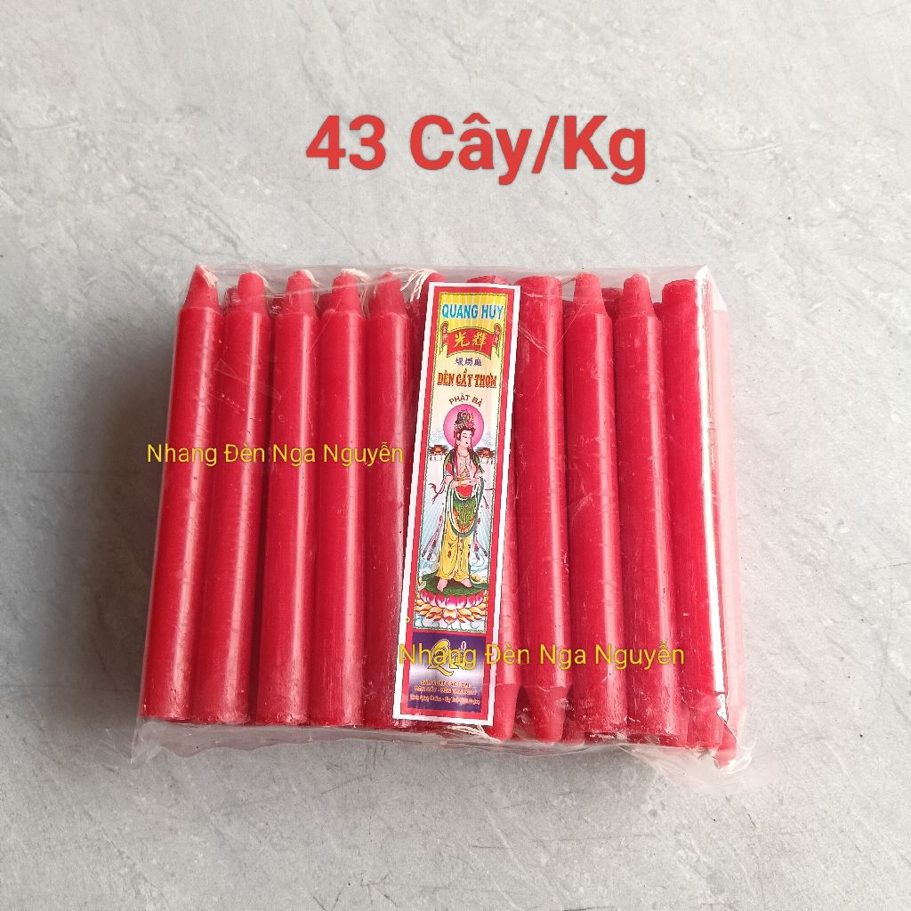 (43 Cây/Kg)Đèn Cầy Kg Màu Cao 15 cm/1 Kg Nến Màu Đỏ